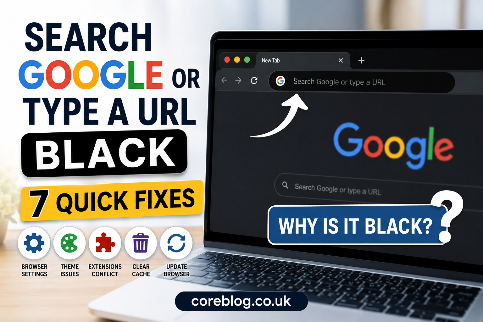 Search Google or Type a URL Black