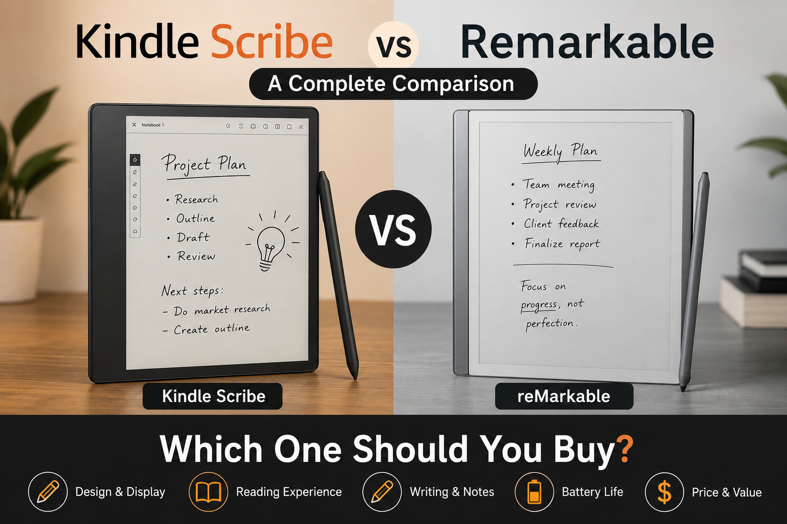 Kindle Scribe vs Remarkable